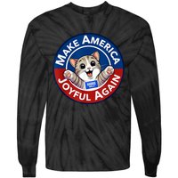 Make America Joyful Again Harris Wall 2024 Cat Lady Tie-Dye Long Sleeve Shirt