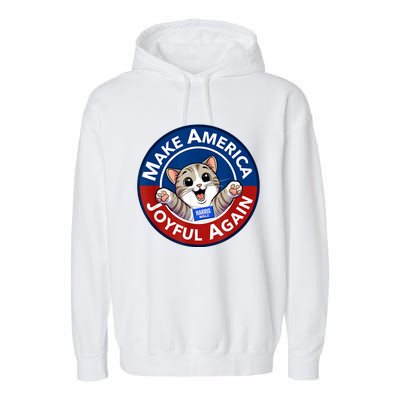 Make America Joyful Again Harris Wall 2024 Cat Lady Garment-Dyed Fleece Hoodie