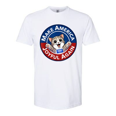 Make America Joyful Again Harris Wall 2024 Cat Lady Softstyle CVC T-Shirt