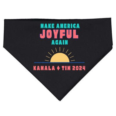 Make America Joyful Again Harris Waltz 2024 Election USA-Made Doggie Bandana