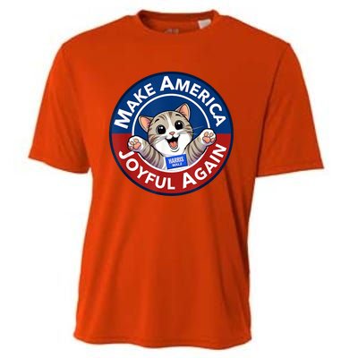 Make America Joyful Again Harris 2024 Cat Lady Funny Gift Cooling Performance Crew T-Shirt