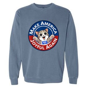 Make America Joyful Again Harris 2024 Cat Lady Funny Gift Garment-Dyed Sweatshirt