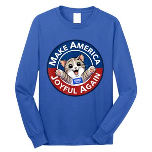 Make America Joyful Again Harris 2024 Cat Lady Funny Gift Long Sleeve Shirt