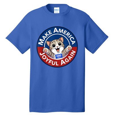 Make America Joyful Again Harris 2024 Cat Lady Funny Gift Tall T-Shirt