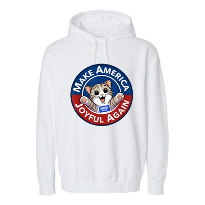 Make America Joyful Again Harris 2024 Cat Lady Funny Gift Garment-Dyed Fleece Hoodie