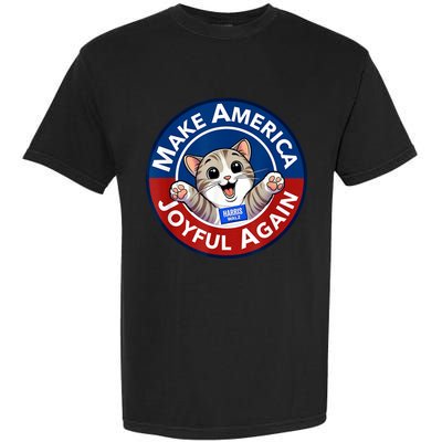 Make America Joyful Again Harris Wall 2024 Cat Lady Garment-Dyed Heavyweight T-Shirt