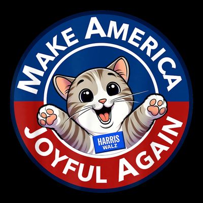 Make America Joyful Again Harris Wall 2024 Cat Lady T-Shirt