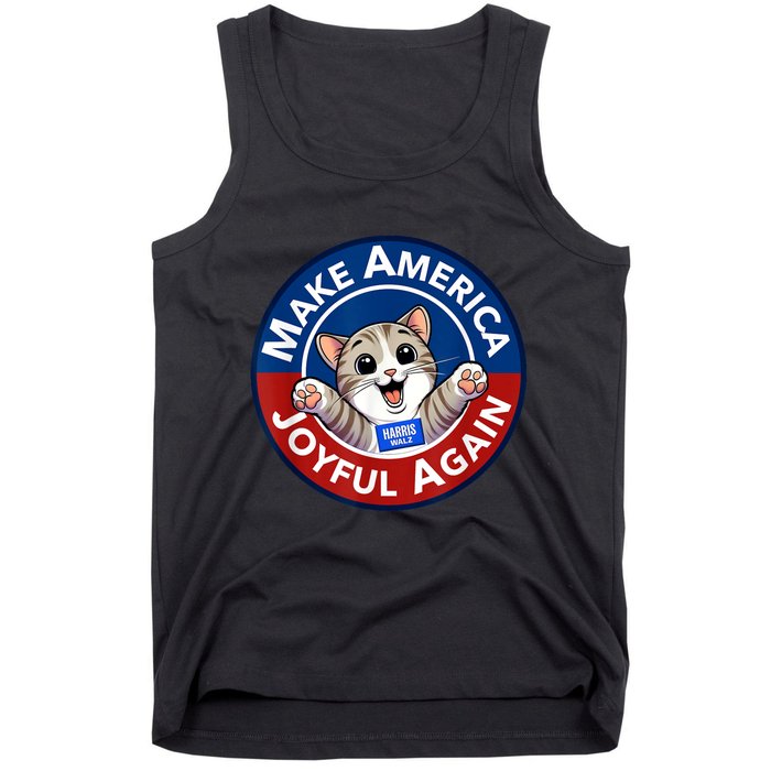 Make America Joyful Again Harris Wall 2024 Cat Lady Tank Top