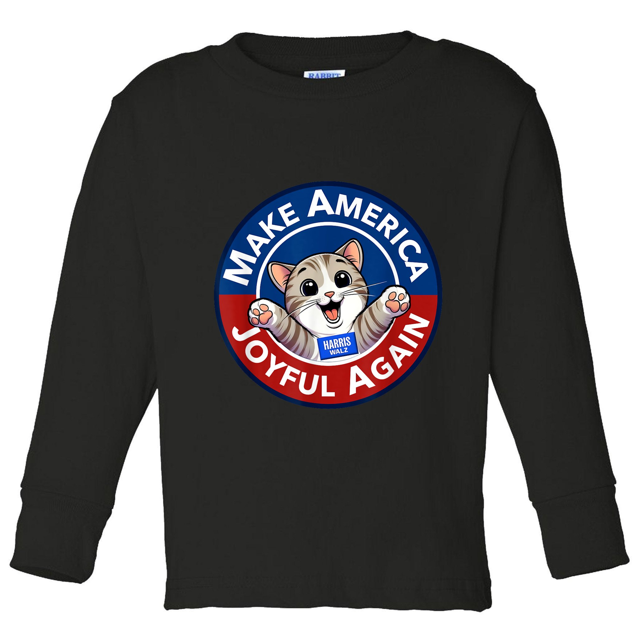 Make America Joyful Again Harris Wall 2024 Cat Lady Toddler Long Sleeve Shirt