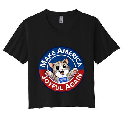 Make America Joyful Again Harris Wall 2024 Cat Lady Crop Top