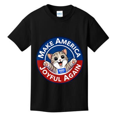 Make America Joyful Again Harris Wall 2024 Cat Lady Kids T-Shirt