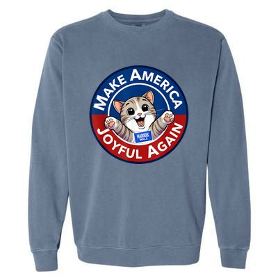 Make America Joyful Again Harris Wall 2024 Cat Lady Garment-Dyed Sweatshirt