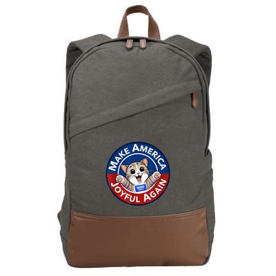 Make America Joyful Again Harris Wall 2024 Cat Lady Cotton Canvas Backpack