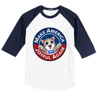 Make America Joyful Again Harris Wall 2024 Cat Lady Baseball Sleeve Shirt