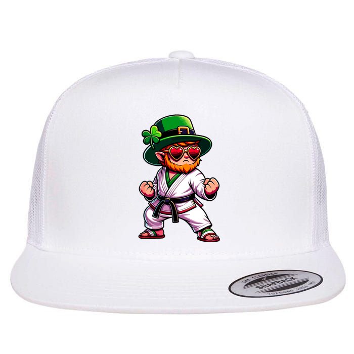 Martial Arts Judo Karate Leprechaun St Patricks Day Flat Bill Trucker Hat