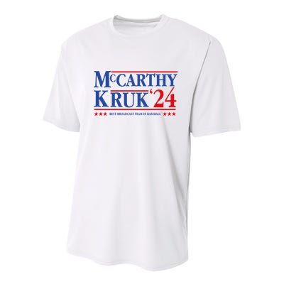 Mccarthy And Kruk 24 Best Broadcast Team In Baseball Youth Performance Sprint T-Shirt
