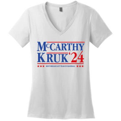 Mccarthy And Kruk 24 Best Broadcast Team In Baseball Women's V-Neck T-Shirt