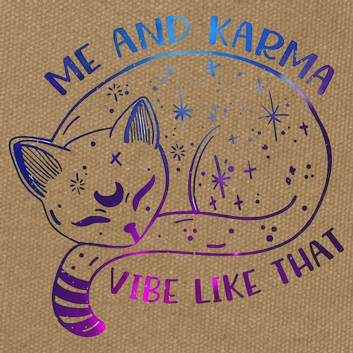 Me And Karma Vibe Like That Karma Is A Cat Purring In My Lap  Cotton Canvas Backpack