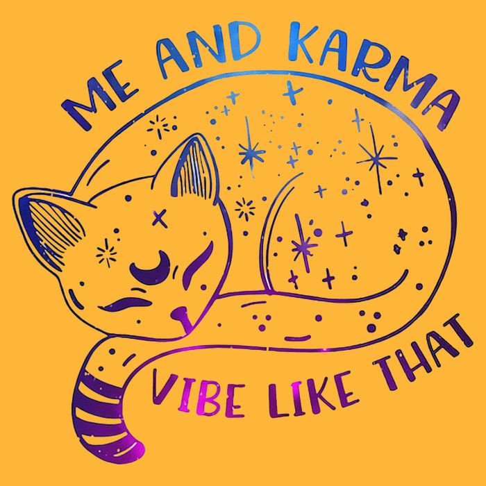 Me And Karma Vibe Like That Karma Is A Cat Purring In My Lap  Sustainable Knit Beanie