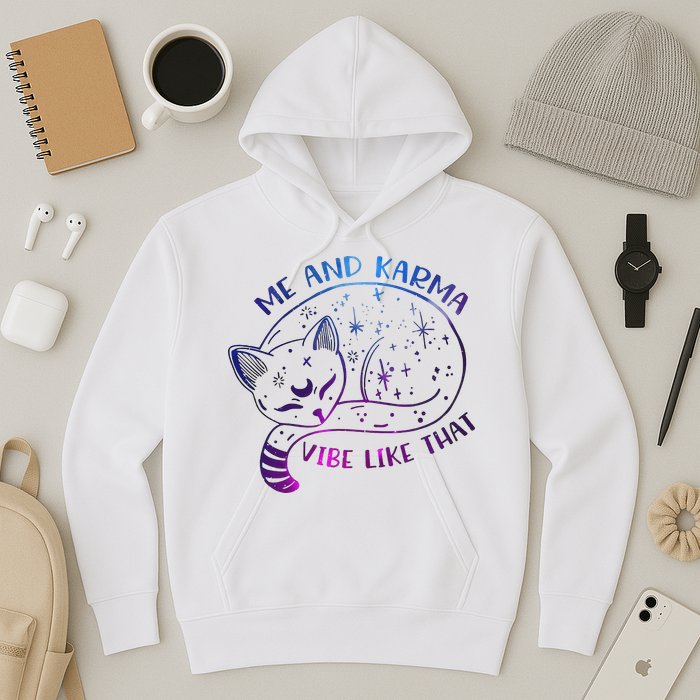 Me And Karma Vibe Like That Karma Is A Cat Purring In My Lap  Hoodie