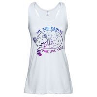Me And Karma Vibe Like That Karma Is A Cat Purring In My Lap  Ladies Essential Flowy Tank