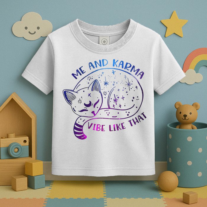 Me And Karma Vibe Like That Karma Is A Cat Purring In My Lap  Toddler T-Shirt