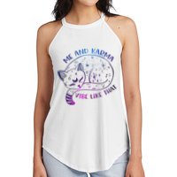Me And Karma Vibe Like That Karma Is A Cat Purring In My Lap  Women's Perfect Tri Rocker Tank