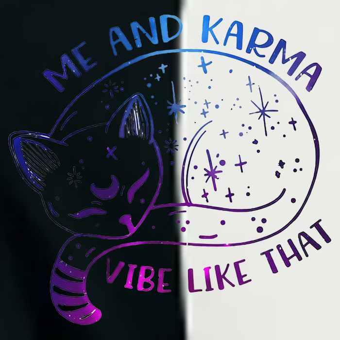 Me And Karma Vibe Like That Karma Is A Cat Purring In My Lap  Infant Baby Jersey Bodysuit