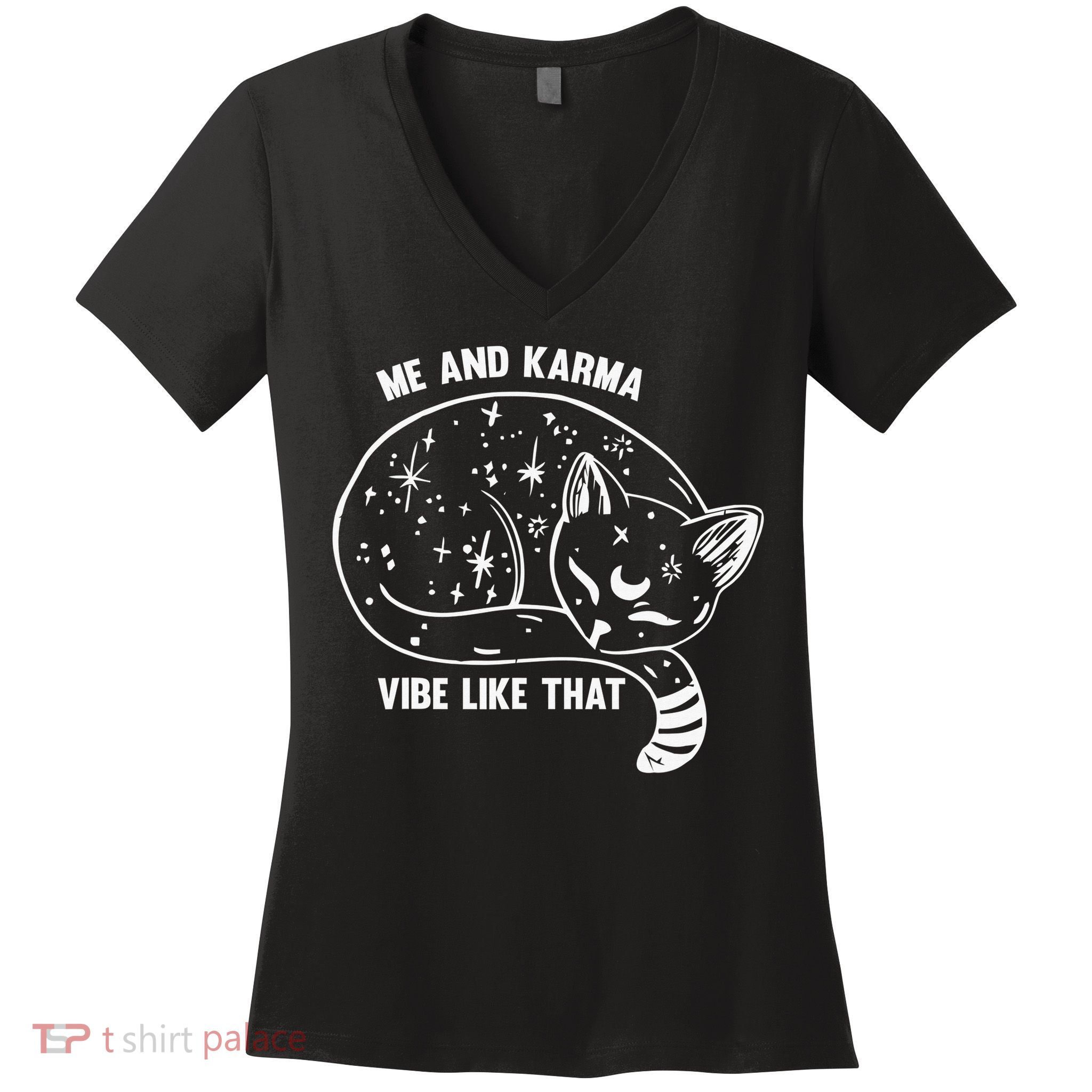Me and Karma vibe like that Women's V-Neck T-Shirt