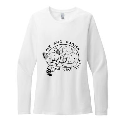 Me And Karma Vibe Like That Funny Lazy Cat Womens CVC Long Sleeve Shirt