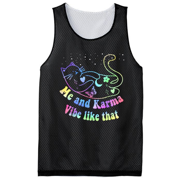 Me And Karma Vibe Like That Lazy Cat Lover Design Mesh Reversible Basketball Jersey Tank