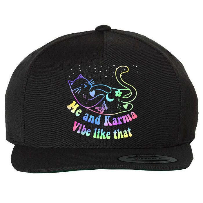 Me And Karma Vibe Like That Lazy Cat Lover Design Wool Snapback Cap