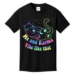 Me And Karma Vibe Like That Lazy Cat Lover Design Kids T-Shirt