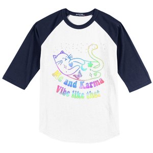 Me And Karma Vibe Like That Lazy Cat Lover Design Baseball Sleeve Shirt