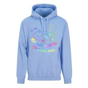 Me And Karma Vibe Like That Lazy Cat Lover Design Unisex Surf Hoodie