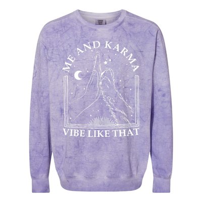 Me And Karma Vibe Like That Funny Cat Paw Colorblast Crewneck Sweatshirt