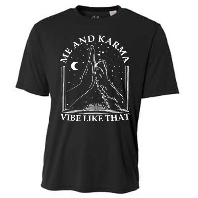 Me And Karma Vibe Like That Funny Cat Paw Cooling Performance Crew T-Shirt