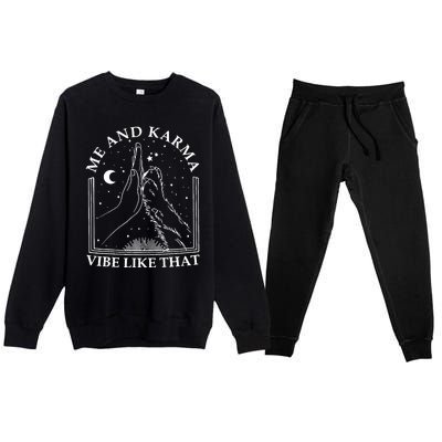 Me And Karma Vibe Like That Funny Cat Paw Premium Crewneck Sweatsuit Set