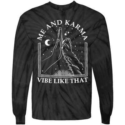 Me And Karma Vibe Like That Funny Cat Paw Tie-Dye Long Sleeve Shirt