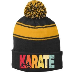 Martial Arts Karate Stripe Pom Pom Beanie