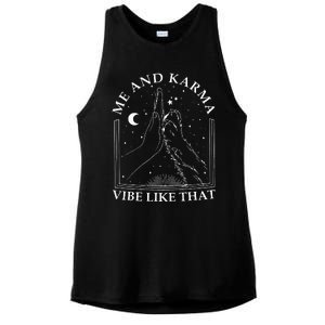 Me And Karma Vibe Like That Funny Cat Paw Ladies PosiCharge Tri-Blend Wicking Tank