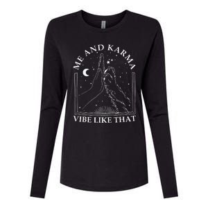 Me And Karma Vibe Like That Funny Cat Paw Womens Cotton Relaxed Long Sleeve T-Shirt