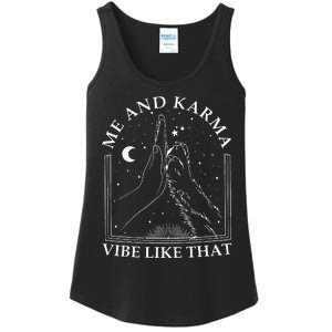 Me And Karma Vibe Like That Funny Cat Paw Ladies Essential Tank