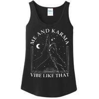 Me And Karma Vibe Like That Funny Cat Paw Ladies Essential Tank