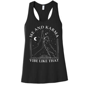 Me And Karma Vibe Like That Funny Cat Paw Women's Racerback Tank