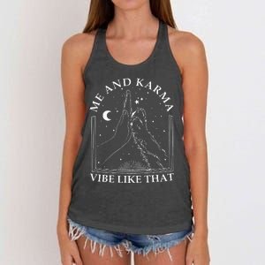 Me And Karma Vibe Like That Funny Cat Paw Women's Knotted Racerback Tank