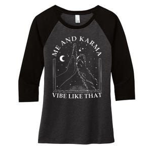 Me And Karma Vibe Like That Funny Cat Paw Women's Tri-Blend 3/4-Sleeve Raglan Shirt