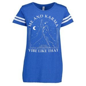 Me And Karma Vibe Like That Funny Cat Paw Enza Ladies Jersey Football T-Shirt