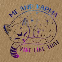 me and karma vibe like that karma is a cat purring in my lap Cotton Canvas Backpack
