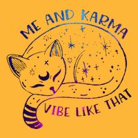me and karma vibe like that karma is a cat purring in my lap Pom Pom 12in Knit Beanie